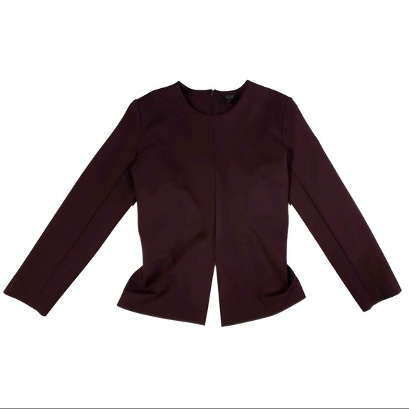 COS Burgundy Jersey with Drape Detail Blouse - Picture 3 of 11